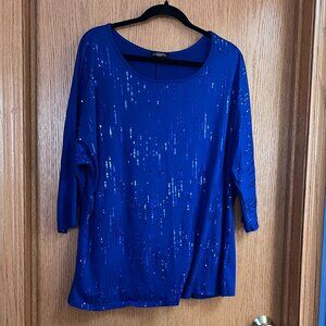 Blue Sequin Shirt (1X)